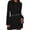 Black, variant on TSADFHJI Black Skirt Slit Women's Hollow out Long Sleeve Solid Color Sweater Dress S Black