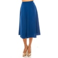 thumbnail image 3 of Women's Flared Lightweight Elastic Midi A-Line Skirt - Comfortable and Stylish, 3 of 8