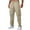 Khaki, variant on Mens Cargo Pants Joggers Solid Color Elastic Waist Trousers Long Pants Blue