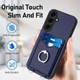 thumbnail image 5 of Allytechgroup Samsung Galaxy A35 Wallet Case for Women Men, Premium PU Leather Shockproof Hand Wrist Slim Fit Back Cover Phone Case for Samsung Galaxy A35, Blue, 5 of 6