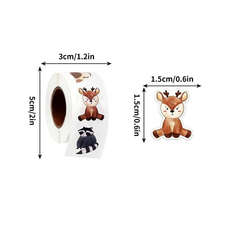 XMMSWDLA Animal Stickers Designs Round Animal Stickers Wild Farm Sea Animal Cartoon Stickers for Kids Teacher Reward Stickers for School Classroom Gift Reward