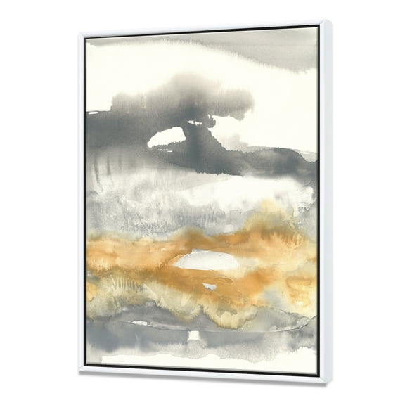 Designart ' Gold Glamour Direction I ' Modern & Contemporary Framed Canvas
