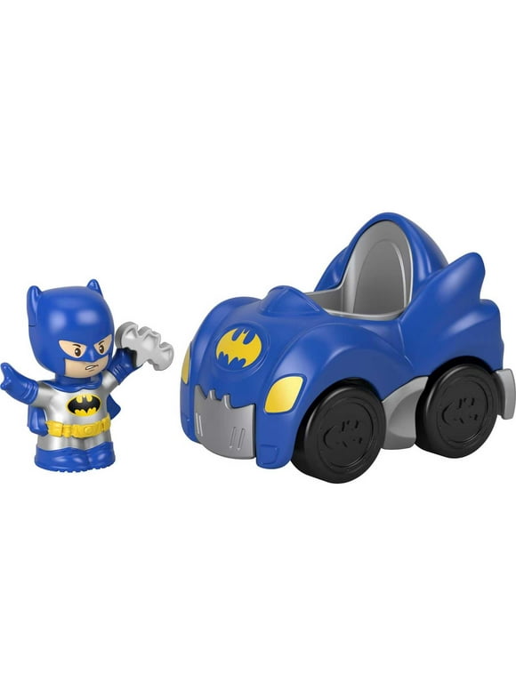 Little People DC Super Friends Batmobile & Batman Figure Car Vehicle Playset (2 Pieces)