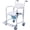 White + Steel, variant on 4 in 1 Bedside Commode Chair with Wheels, Transport Shower Wheelchair Toilet Rolling Chair with Brakes, Tissue Holder and Crutch Holder for Elderly, Injured, and Disabled, White Steel Frame,