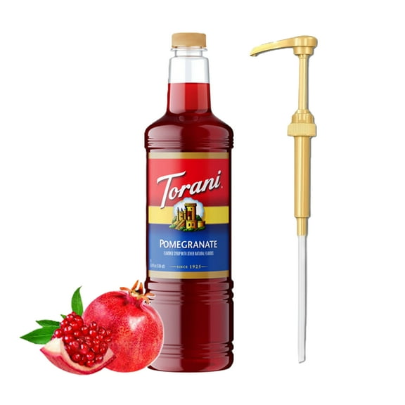 Torani Pomegranate Flavouring Syrup, 1 Liter   Gold Pump