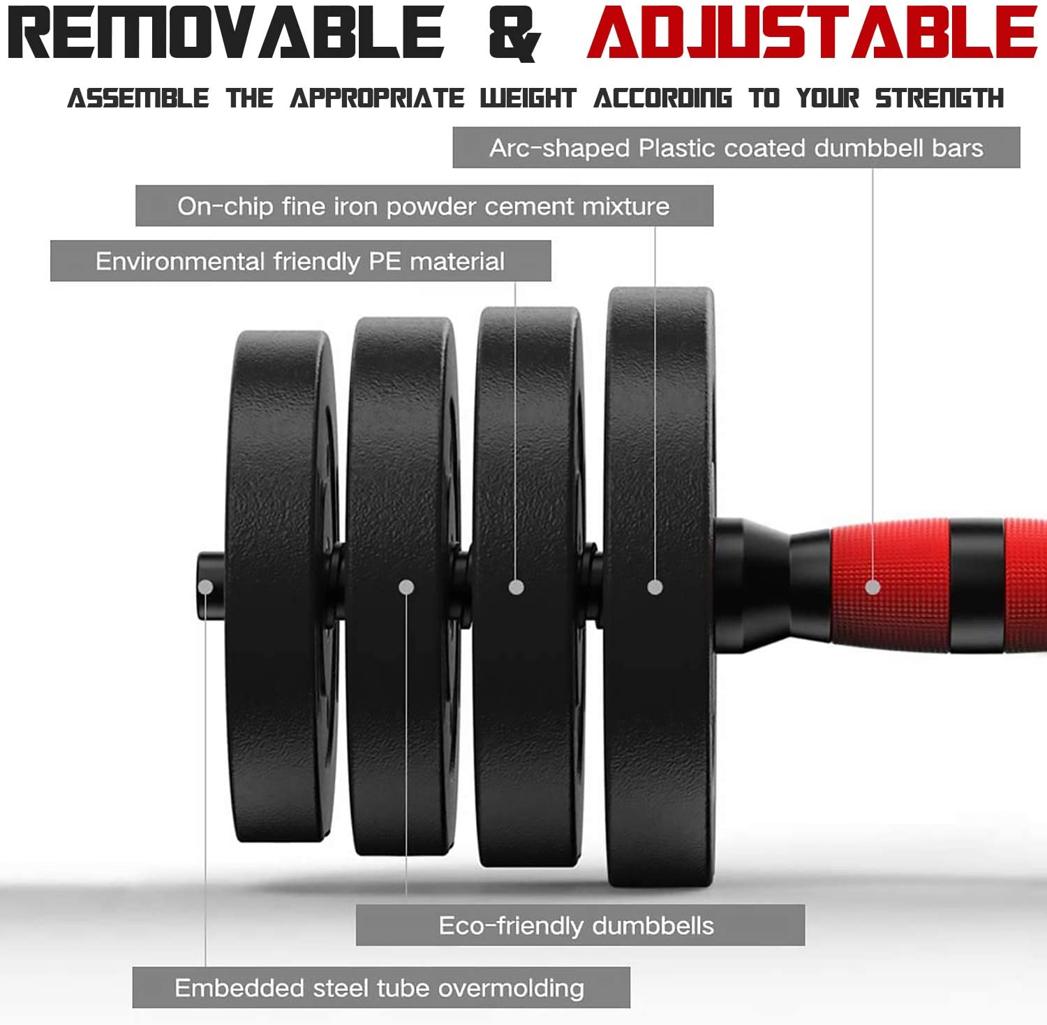 SKONYON Adjustable Dumbbells-Pair 66lb for Two Dumbbells, Anti Rolling Fitness Dumbbells - image 4 of 8