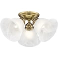 thumbnail image 2 of 3 Light Antique Brass Ceiling Light fixture with White Alabaster Glass Shade, 2 of 5