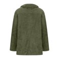 thumbnail image 4 of Lovskoo Womens Fuzzy Fleece Jacket Casual Pocket Long Sleeve Notch Lapel Plush Jacket Olive Green, 4 of 6