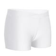 thumbnail image 2 of JanJean Girls V Cross Waist Short Leggings Bike Dance Tumbling Athletic Gymnastics Shorts Activewear White 14, 2 of 6