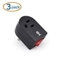 Cable Matters Single Outlet Adapter with Switch, 3 Pack, Safety ...
