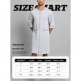 thumbnail image 7 of EA'S SECRET Mens Robes 100% Cotton Kimono House Coat Summer Zipper Short Bathrobes Soft Sleepwear with Pockets(Grey,L), 7 of 7