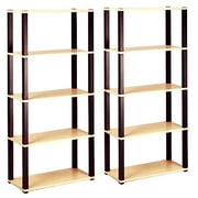 Open 5-Shelf Bookcases, Set of 2 Value Bundle, Multiple Finishes