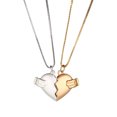 thumbnail image 1 of Collares con colgante de dos almas y un corazón para pareja, collar con imán creativo para parejas con piedra de los deseos, 1 of 1