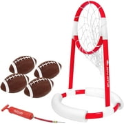GoSports Splash Pass Pool Football Game - Includes Floating Pool Football Net, 4 Water Footballs and Pump