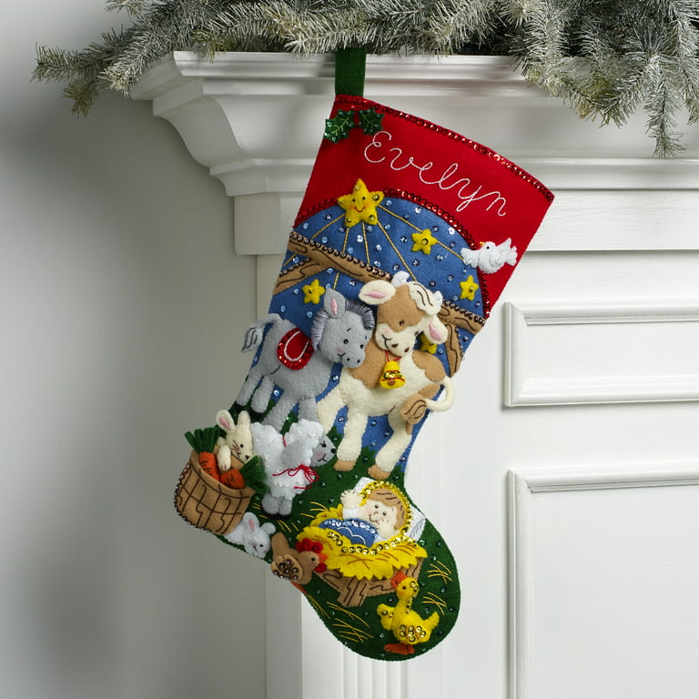 Bucilla Felt Applique Stocking Kit, Christmas Nativity