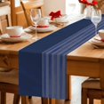 thumbnail image 5 of Navy Blue Striped Table Runner 90 Inches, Vintage Stripes Ombre Bed Runner Dresser Scarves Tabletop for Indoor Outdoor Parties/Ceremony/Banquet, 13" x 90", 5 of 9