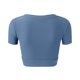 thumbnail image 4 of Gibobby Camisetas de verano para mujer Ropa yoga manga corta para mujer Nude Sense Fitness Camiseta para correr con exposición del ombligo(Azul celeste,G), 4 of 4