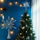 thumbnail image 4 of Luz LED estrella para el Árbol de Navidad | Estrella de Hierro de Cinco Puntas Luminosa | Plástico ABS de oro blanco | 30x25x8cm | Ligero, a prueba de fracturas, base de muelle | Decoración navideña, 4 of 6