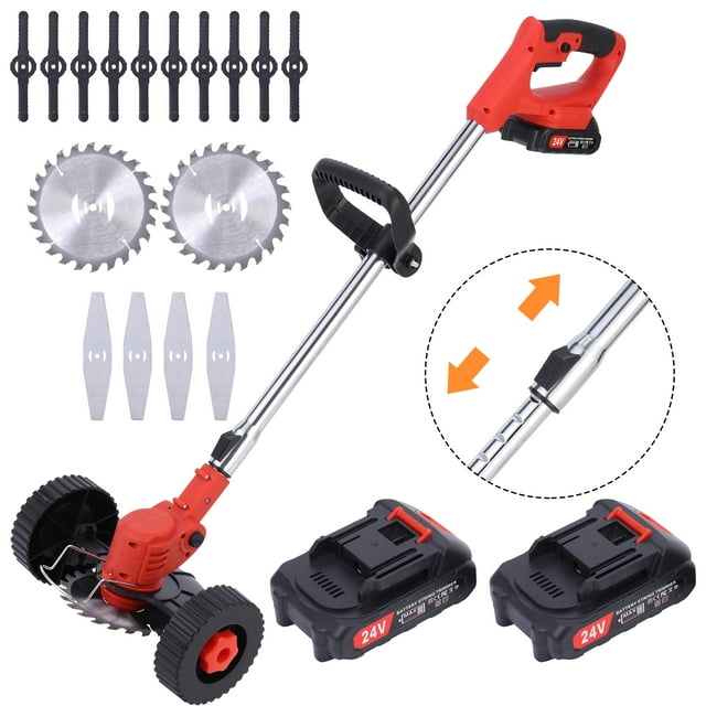 24V Electric Weed Eater Lawn Edger Cordless Grass String Trimmer Cutter
