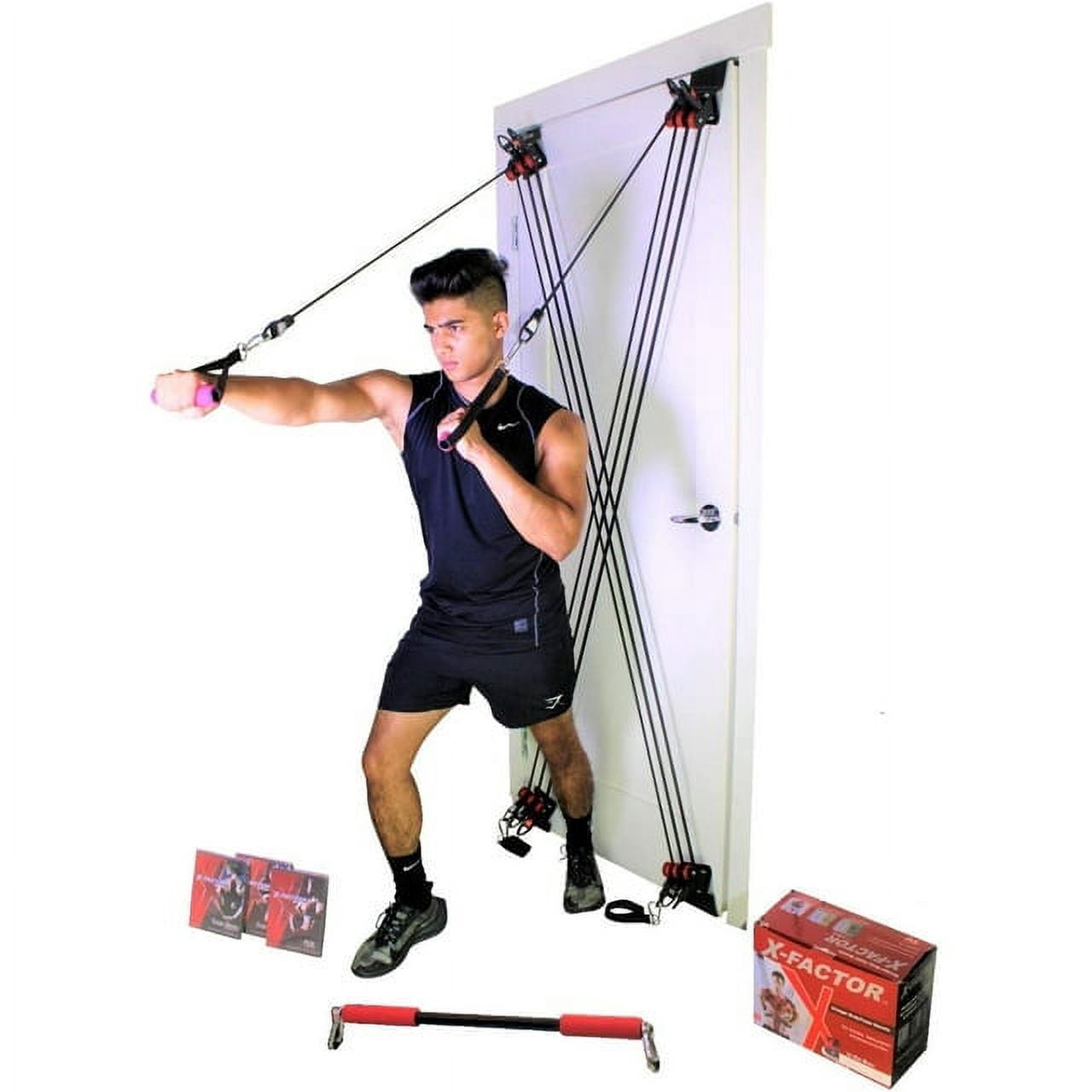 X Factor Door Gym Home Fitness System with Straight Bar