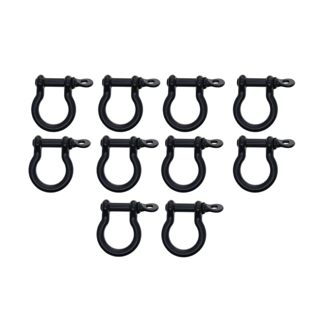10 Pieces Buckles DIY Metal Hoop Locking D Rings for Purse Handbag black