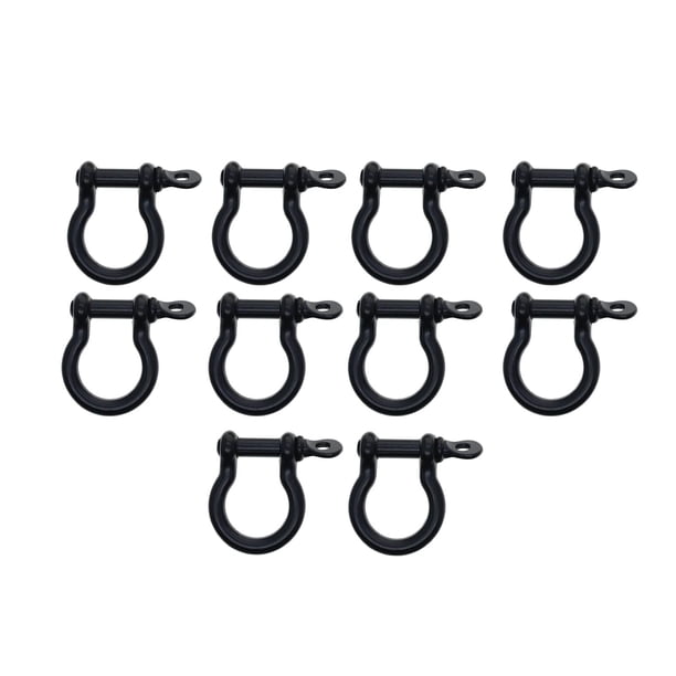 10x hebillas de , grillete de cadena, llave Chian hecha a mano, aleación de Zinc, aro de Metal, bloqueo, anillos en D, grillete de arco para negro