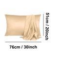thumbnail image 6 of PiccoCasa 4 Pack Silk Satin Pillowcases Envelope Pillow Covers Queen Champagne, 6 of 7
