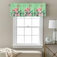 thumbnail image 3 of Flamingo Valance Curtain Pink Flower Leafs Plants Watercolors Green Window Valances Rod Pocket Short Curtains Window Treatments for Kitchen Bedroom Bathroom Laundry 56" x 16", 3 of 9