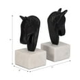 thumbnail image 4 of Bookends for Bookshelf Decor - Bold Metal Horse Head Bookends on Marble Base Perfect for Book Accessories - Decorative Bookends for Office, Desk Decor, or Home Library - Set of 2, 8", Black & White, 4 of 11