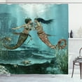 thumbnail image 1 of Ambesonne Mermaid Shower Curtain, Sea Star and Seaweed, 69"Wx84"L, Multicolor, 1 of 3