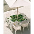 thumbnail image 3 of 60x84 Inch Outdoor Tablecloth with Umbrella Hole Zipper Rectangle Green Shamrock Rectangular Tablecloths Outside Waterproof Spring Three Leaf Star Love Lucky Beige Patio Table Cover for Picnic Party, 3 of 8