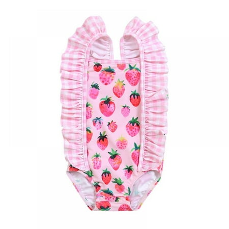 

GYRATEDREAM Toddler Baby Girl Swimsuit Infant Girls One Piece Ruffle Bathing Suit 0-6 Years