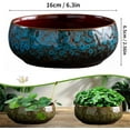 thumbnail image 5 of Lotus Bowl Planter, Lotus Bowls for Planting in Water Indoors, Bonsai Bowl Lotus Flower Seeds, Ceramic Planters for Indoor Plants, Applicable to Hydroponic Plant(Brushed Blue, 1PC), 5 of 5