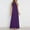 Purple, variant on Leesechin Maxi Dresses for Women Ladies Plus Size Cross Halter Neck Sleeveless Solid Color Cut Out Backless Flowy A Line Maxi Dress
