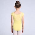thumbnail image 5 of Gamivast Leotards for Girls Gymnastics Dance V Neck Short Sleeve Bodysuit Ballet Outfits Mesh Splice Breathable Jersey Knit Sports Activewear, 5 of 6