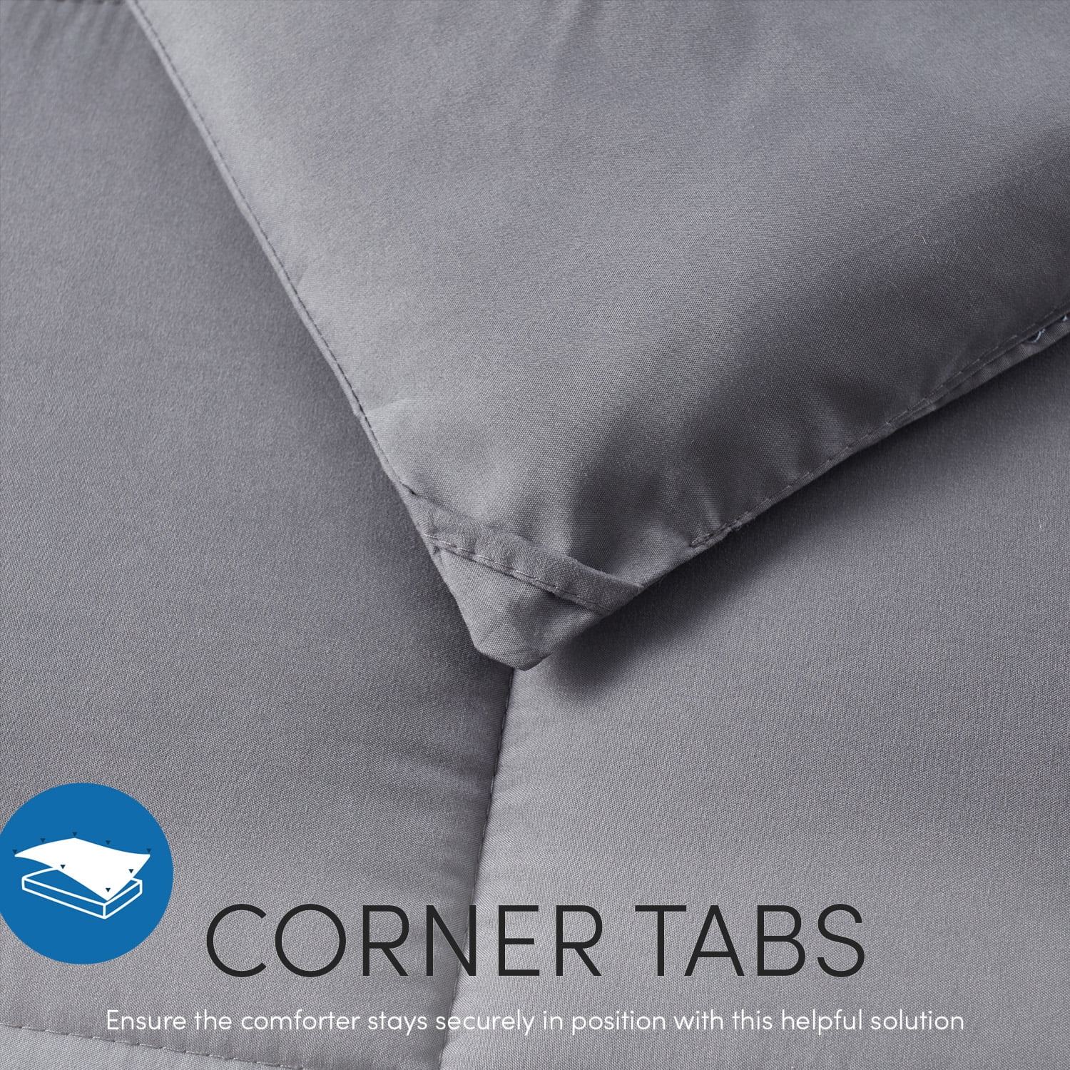Nestl Queen Comforter, Quilted Down Alternative Bedding Duvet Insert, Gray