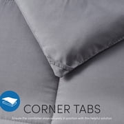 Nestl Queen Comforter, Quilted Down Alternative Bedding Duvet Insert, Gray