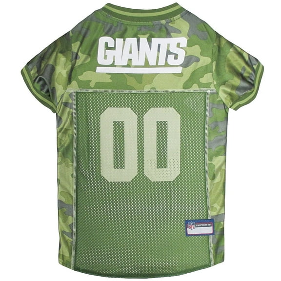 Pets First NFL New York Giants Camouflage Jersey For Dogs, 5 Sizes Available, Pet Shirt For Hunting, Hosting a Party, or Showing off your Sports Team - Medium