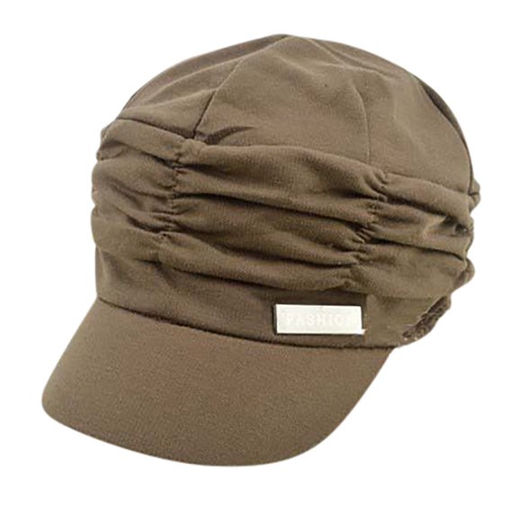 Gsakboxl Sun Hats For Women Women Soft Cotton Beret Hat Autumn Winter Breathable Foldable Warm Peaked Flat Cap Brown