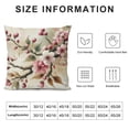 thumbnail image 5 of Floral Throw Pillow Cushion Cover, Cherry Blossom Sakura Branch Spring Fruit Tree Flowers Hand Drawn Style Illustration, Decorative Square Accent Pillow Case,, 5 of 5