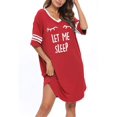 thumbnail image 4 of Sherrylily Sleep Shirts for Women Modal Nightshirts V Neck Loose Nightgowns Printed Sleepwear, 4 of 7