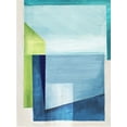 thumbnail image 2 of PI Studio 12x14 Black Ornate Wood Framed with Double Matting Museum Art Print Titled - Blue Geometry II, 2 of 4