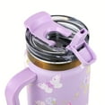 thumbnail image 3 of Thyme & Table 32oz Stainless Steel Luna Tumbler with Handle and Dual Straw Lid, Butterfly, 3 of 8