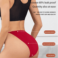 thumbnail image 6 of VOOPET 3 Pack Ice Silk Seamless Menstrual Period Underwear Thongs for Women Leak Proof Absorbent G-string Panties, 6 of 9