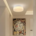 thumbnail image 2 of Modern Round LED Ceiling/Wall Light - White Metal Base & Cloud Glass Shade,  Dimmable Flush Mount Lamp for Corridor/Bedroom/Entryway (Matte white base + cloud glass), 2 of 10