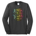 thumbnail image 2 of Wild Bobby, Jesus Is The Way John 14:6 Bible Verse, Inspirational/Christian, Men Long Sleeve Shirt, Charcoal, X-Large, 2 of 3