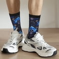 thumbnail image 6 of Rateoe cool blue flower Skull for Women Casual Calf Socks - Cute Crew Socks - Thin Soft Above Ankle Socks Size 5-11, 6 of 6