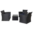 thumbnail image 3 of Wynston 4-Piece Outdoor Patio Conversation Set with Cushions Black/Navy Blue, 3 of 11
