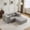 LIGHT GREY, variant on 79" Modular Sectional Sofa, Convertible Sofa Bed, Floor Sofa With Circle Fleece Fabric Boneless Design And No Assembly For Living Room Apartment And Office, White