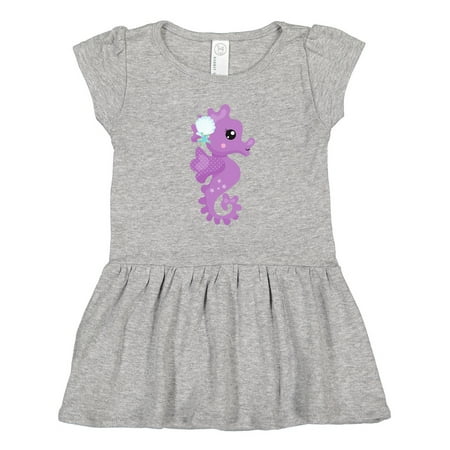 

Inktastic Cute Seahorse Purple Seahorse Starfish Seashell Gift Toddler Girl Dress